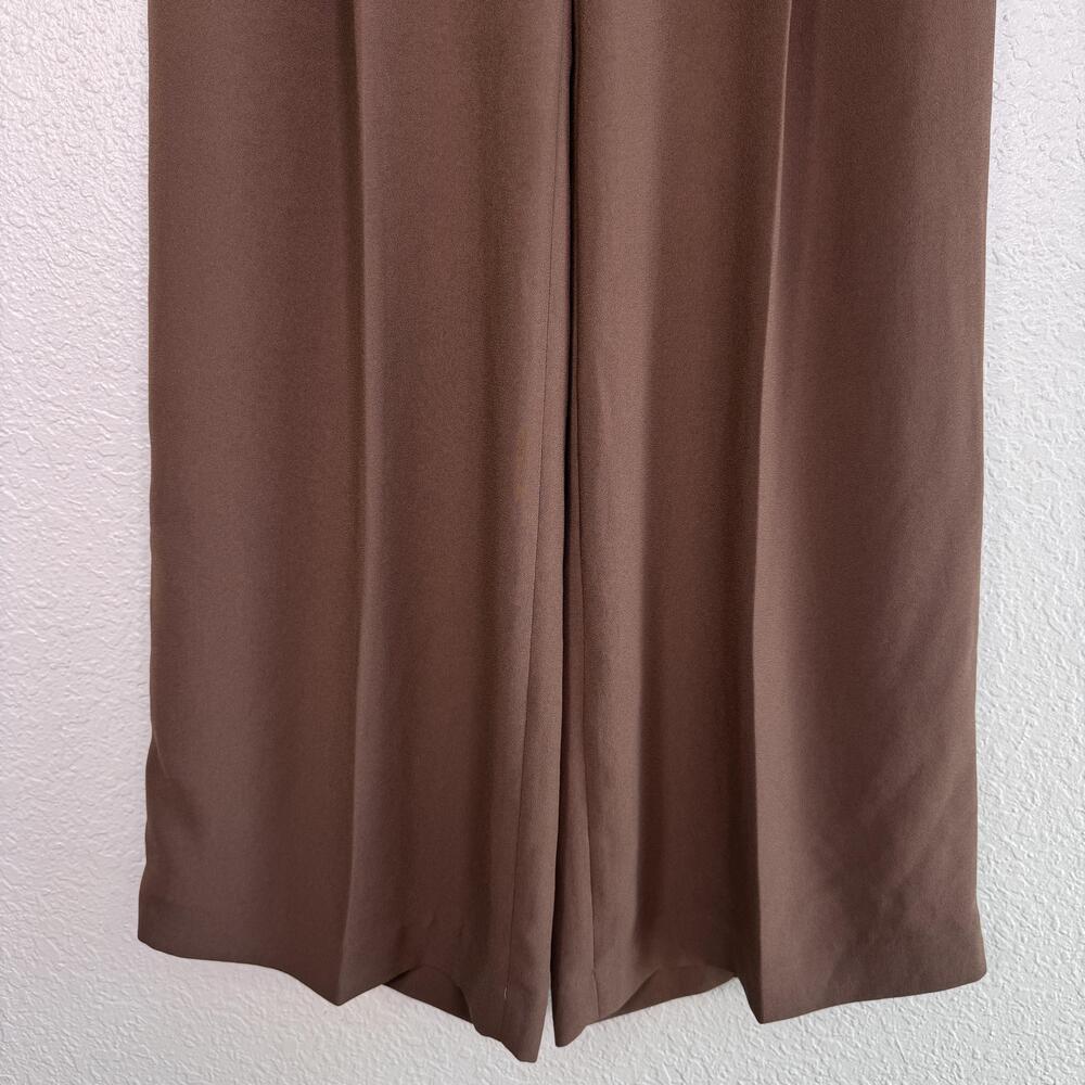 Spanx Trouser Pants Women Small Crepe Pleated Wide Leg Work Office Brown - Picture 6 of 11